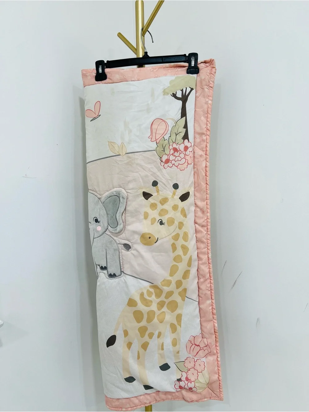 Baby Zebra Print Quilted Throw - Unbranded Pink & White